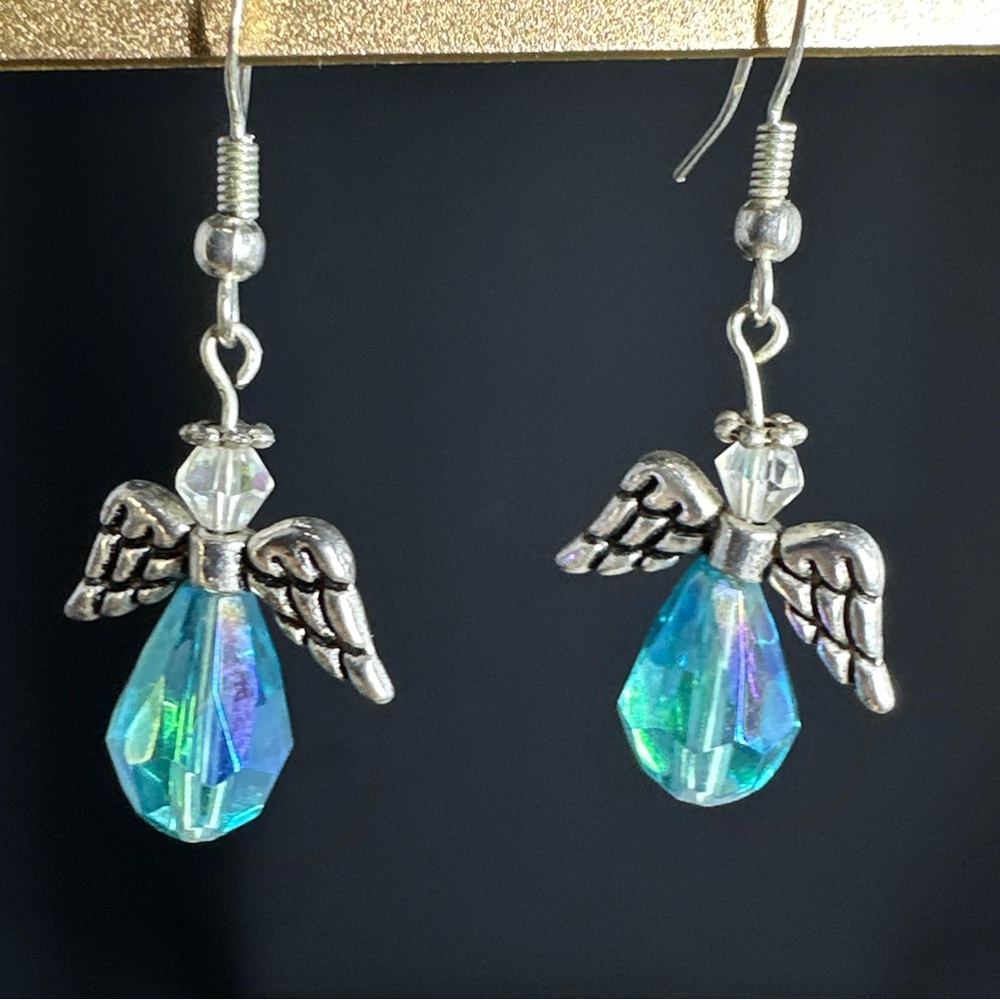 CRYSTAL WINGED ANGEL EARRINGS